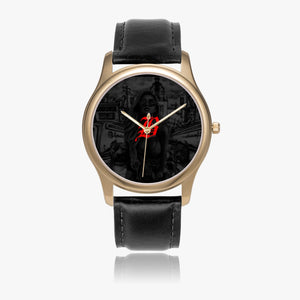 Open image in slideshow, 150. Stylish Leather Strap Classic Quartz Watch (Gold) - GHETTO LOVE

