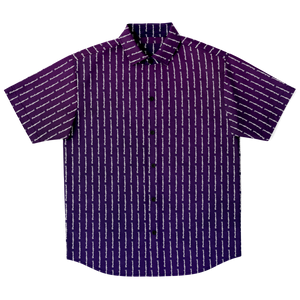 Brokapparel Pin Strip Short Sleeve Button Down Shirt - AOP