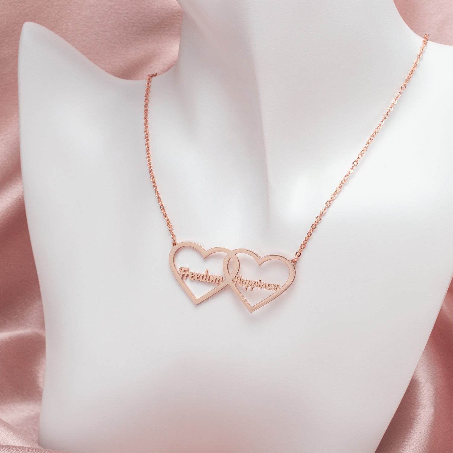 615. Double Heart Name Necklace
