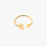 600. Engraved Letter Ring- 925 Sliver