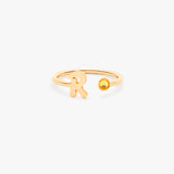 600. Engraved Letter Ring- 925 Sliver