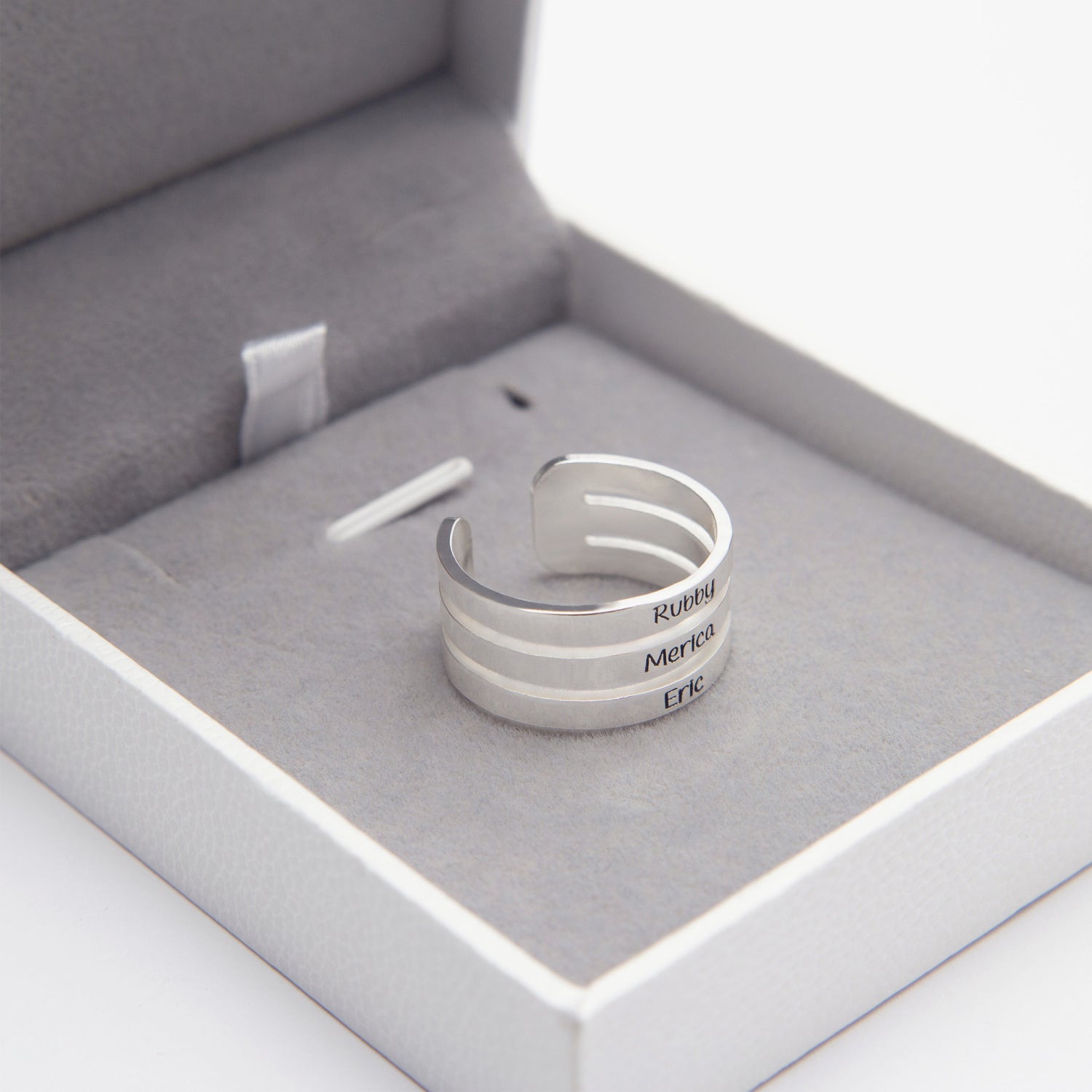 662. Stackable Name Ring- 925 Silver