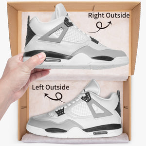 697. AJ4 Basketball Sneakers -White Sole