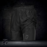 UYG BLACK CAMO EDITION - Mens 2-in-1 Shorts