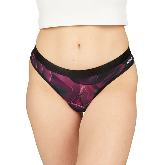 Romantic Floral Print Women's Thongs, Feminine Underwear, Cute Lingerie, Comfortable Panties, Gift for Her, Birthday Surprise