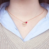 622. Circle Shape Birthstone Necklace