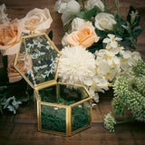 685. Hexagonal Glass Ring Box