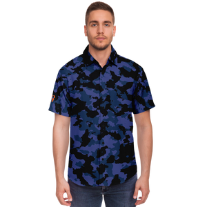 B CAMO BUTTON SHIRT BLUE