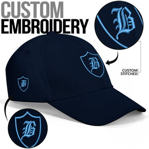 SNAP BACK EMBROIDED CURVED BRIM - BLUE/AQUA