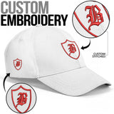 SNAP BACK EMBROIDED CURVED BRIM - WHITE/RED