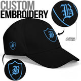 SNAP BACK EMBROIDED CURVED BRIM - BLACK/AQUA