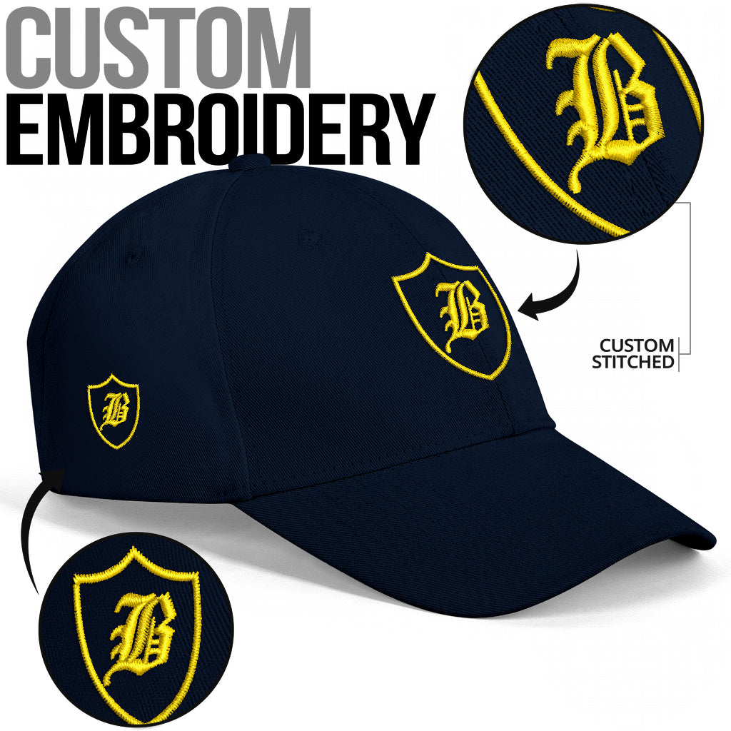 SNAP BACK EMBROIDED CURVED BRIM - BLUE/YELLOW