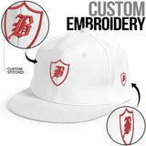 SNAP BACK EMBROIDED HAT - WHITE/PINK