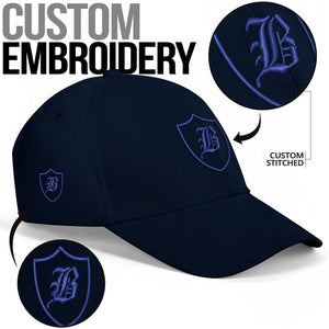 SNAP BACK EMBROIDED CURVED BRIM - BLUE/BLUE