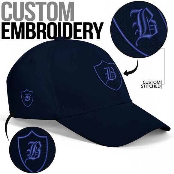 SNAP BACK EMBROIDED CURVED BRIM - BLUE/BLUE