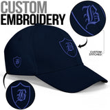 SNAP BACK EMBROIDED CURVED BRIM - BLUE/BLUE