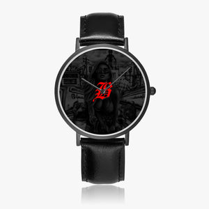 Open image in slideshow, 160. Hot Selling Ultra-Thin Leather Strap Quartz Watch (Black) - GHETTO LOVE
