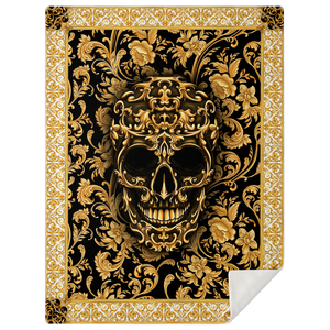 Open image in slideshow, BAROQUE SKULL MICROFLEECE BLANKET
