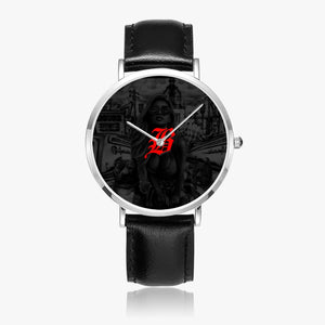 Open image in slideshow, 162. Hot Selling Ultra-Thin Leather Strap Quartz Watch (Silver) - GHETTO LOVE
