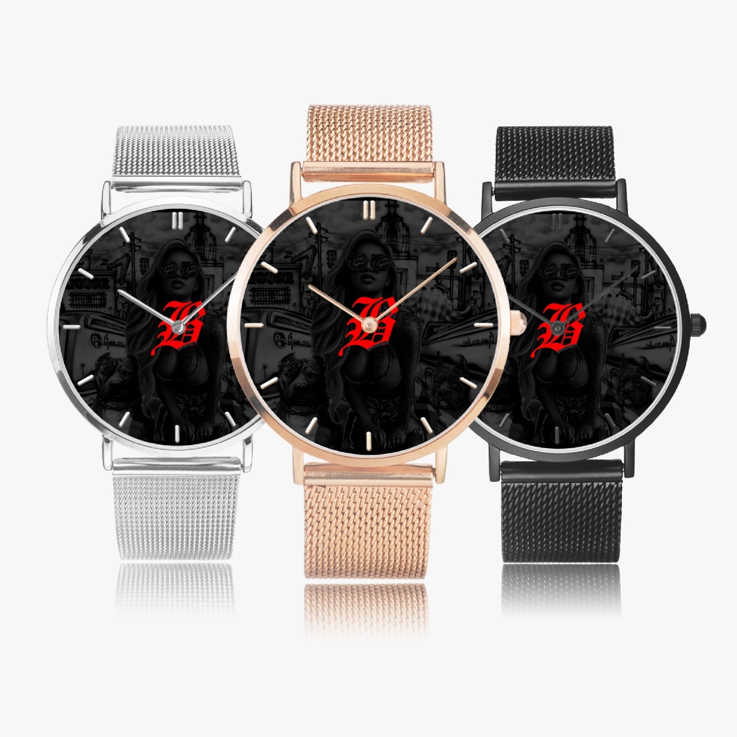 170. Fashion Ultra-thin Stainless Steel Quartz Watch (With Indicators) - GHETTO LOVE
