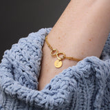 Infinity Bracelet with circle charms - Valentines