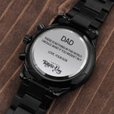 CUSTOM ENGRAVED BLACK CHRONOGRAPH WATCH