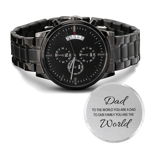 CUSTOM ENGRAVED BLACK CHRONOGRAPH WATCH