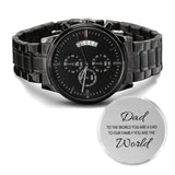 CUSTOM ENGRAVED BLACK CHRONOGRAPH WATCH