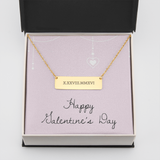 Horizontal Bar Necklace - Roman Numerals - Valentines