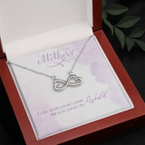 Infinity Heart Necklace with message card
