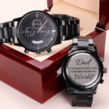 CUSTOM ENGRAVED BLACK CHRONOGRAPH WATCH