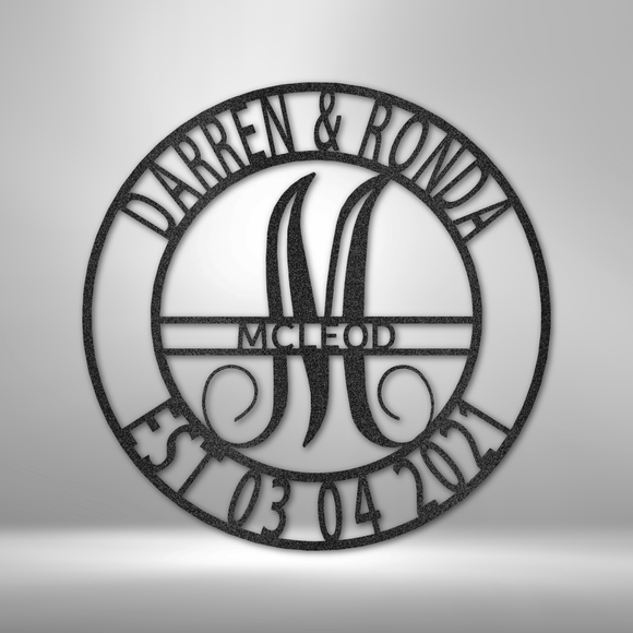 SPLIT FAMILY NAME - Steel Sign
