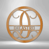 SPLIT FAMILY NAME - Circle Steel Sign