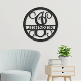 SPLIT FAMILY NAME - Circle Steel Sign