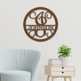 SPLIT FAMILY NAME - Circle Steel Sign