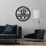 SPLIT FAMILY NAME - Circle Steel Sign