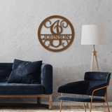 SPLIT FAMILY NAME - Circle Steel Sign