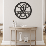 SPLIT FAMILY NAME - Circle Steel Sign