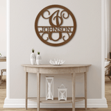 SPLIT FAMILY NAME - Circle Steel Sign