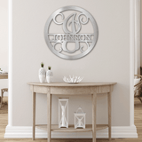 SPLIT FAMILY NAME - Circle Steel Sign