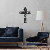 AMAZING GRACE - Steel Sign Cross
