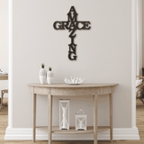 AMAZING GRACE - Steel Sign Cross