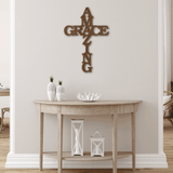 AMAZING GRACE - Steel Sign Cross