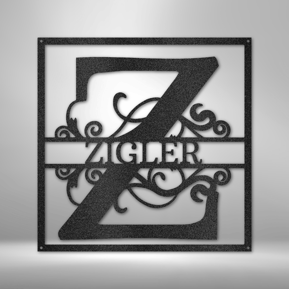 SPLIT FAMILY NAME - Steel Sign