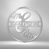 MR & MRS CIRCLE - Steel Sign