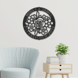 FLORAL RING MONOGRAM - Steel Sign