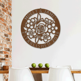 FLORAL RING MONOGRAM - Steel Sign