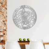 FLORAL RING MONOGRAM - Steel Sign