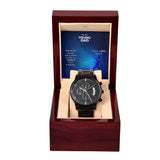 BLACK CHRONOGRAPH WATCH