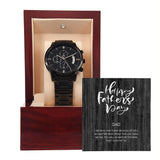 BLACK CHRONOGRAPH WATCH